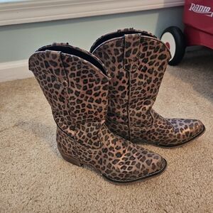 Little girl Roper boots, leopard, size 1